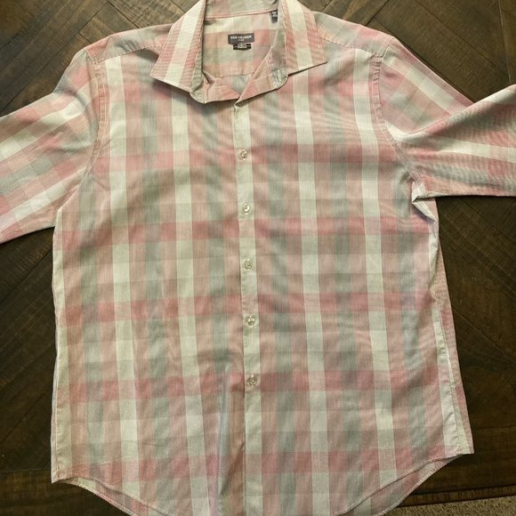 Men Van Heusen Plaid Dress Shirt - Picture 3 of 3